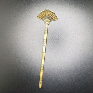 Antique bronze bun holder hair chopstick with Asian fan